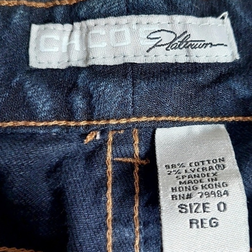 Platinum Charm Jeans Womens Size 0 Indigo Blue Bootcut Rhinestone Pocket Stretch - Picture 3 of 12